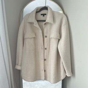 Banana Republic Cream Teddy Jacket Relaxed Fit
